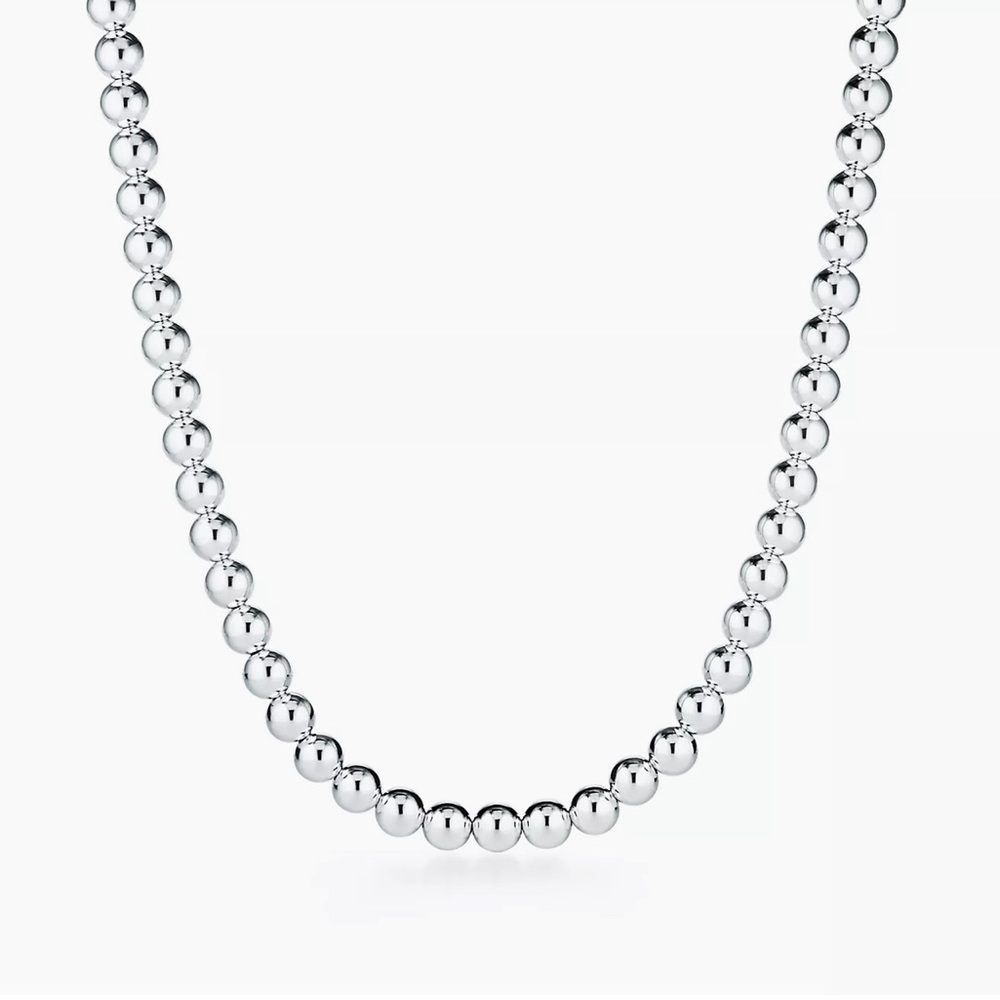 Tiffany & Co Sterling Silver Hard Wear Bead Necklace